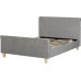 Shelby 4ft 6 Double Sleigh Bed High Foot End in Grey Crushed Velvet